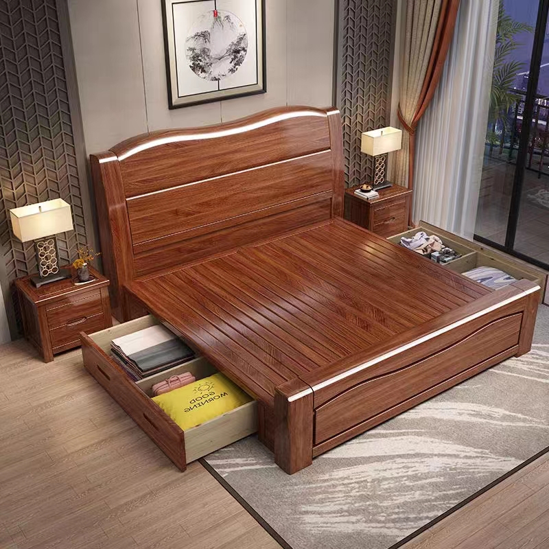 solid wood bed